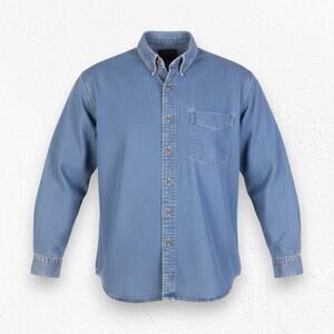 90s Vintage Aeropostale Medium Wash Button Down Western Denim Shirt Size XL